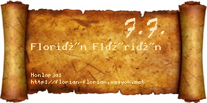 Florián Flórián névjegykártya